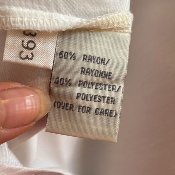 Vtg 90s Susan Bristol petites white blouse with pine needle embroidery - Picture 12 of 13